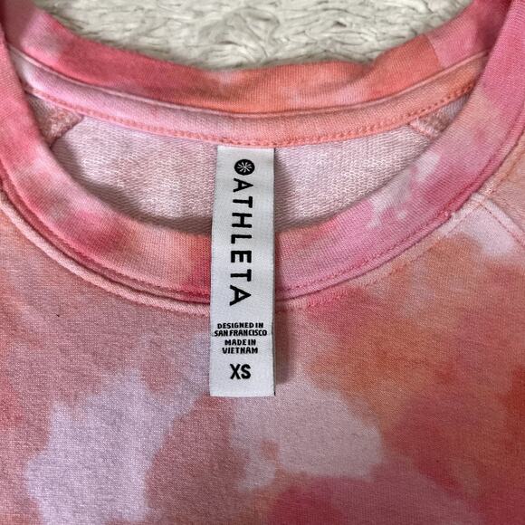 Athleta Mindset Printed Sweatshirt in Positive Latitude Tie Dye Tulip Hem Lounge - Picture 4 of 9